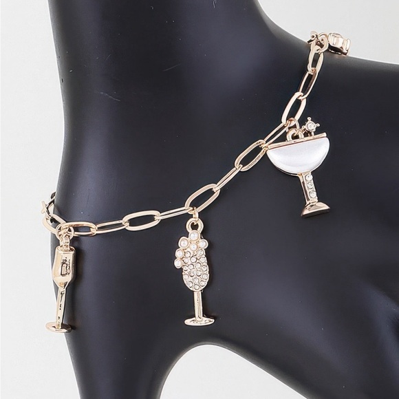 Shannel’s Closet Jewelry - Party Drinks Charm Chain Bracelet
